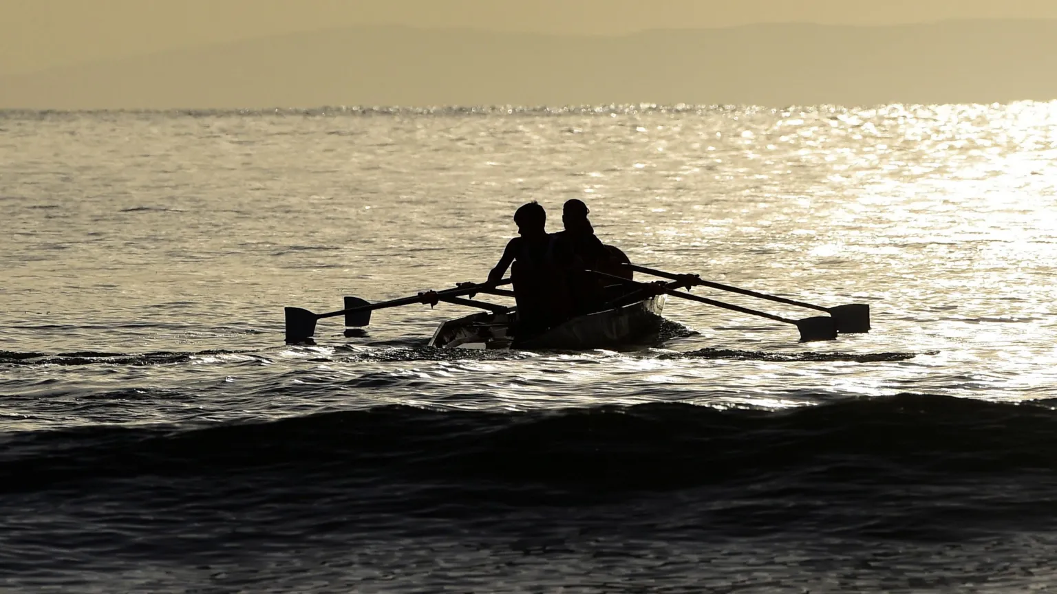  Competitors take part in the 2022 World Rowing Beach Sprint Finals, off the coast of Saundersfoot, Britain, October 16, 2022