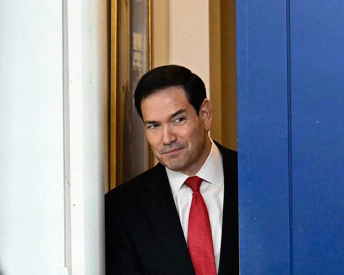 US Secretary of State Marco Rubio arrives for a press briefing in the Brady Briefing Room of the White House on Tuesday