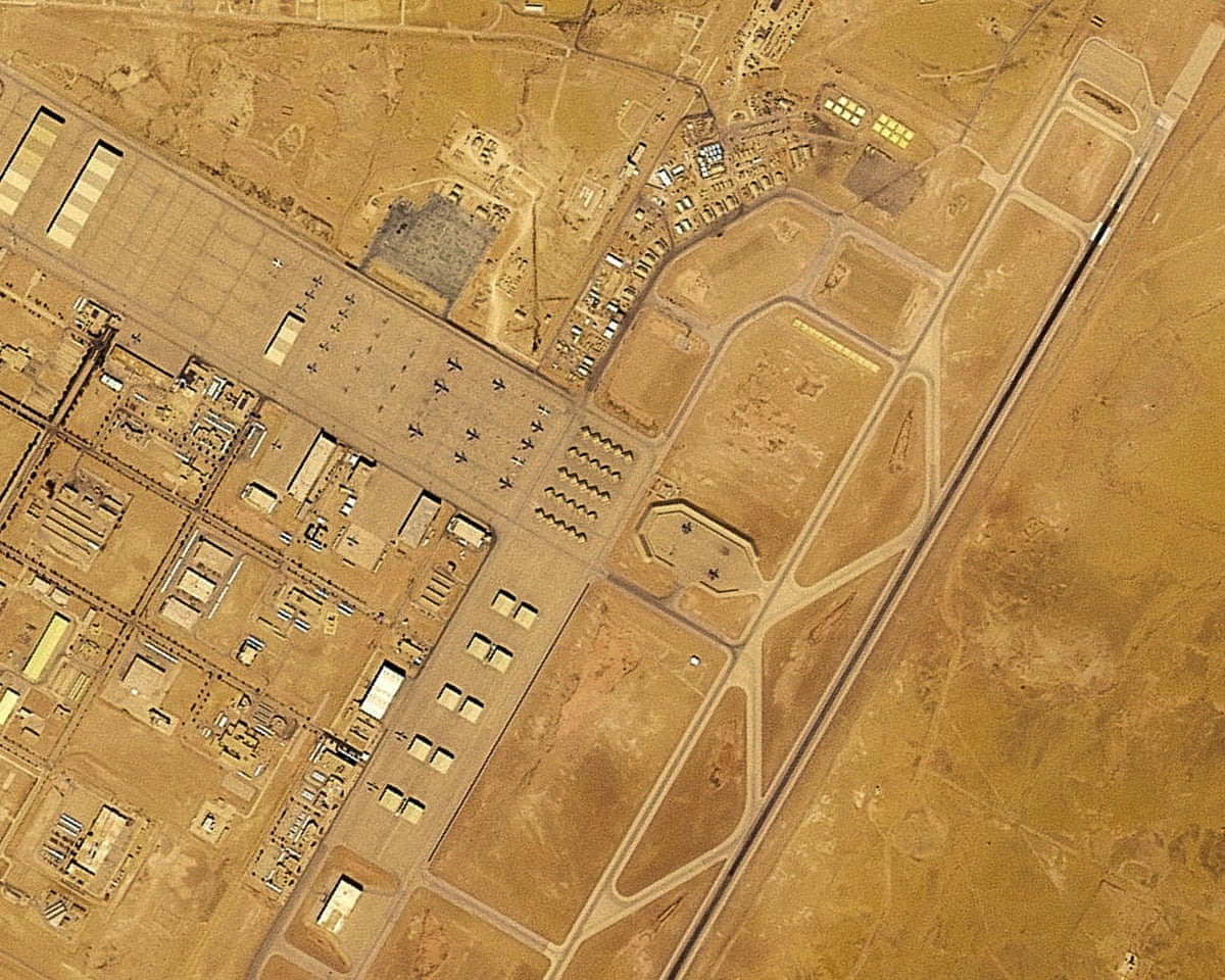 A satellite image shows planes at Prince Sultan airbase in Saudi Arabia.
