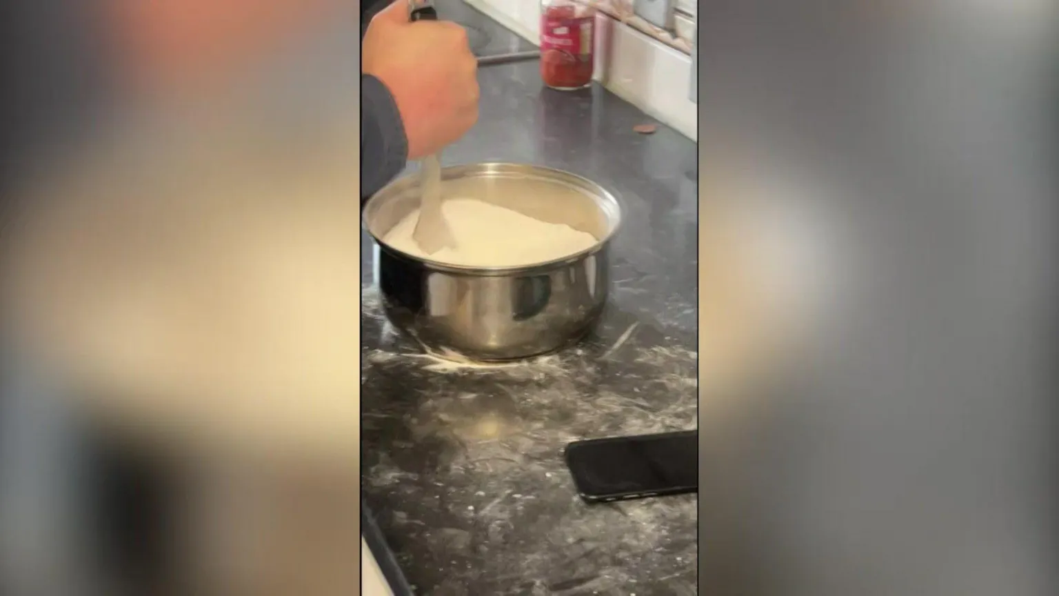 Gloucestershire Police An image of a man mixing cocaine in a saucepan