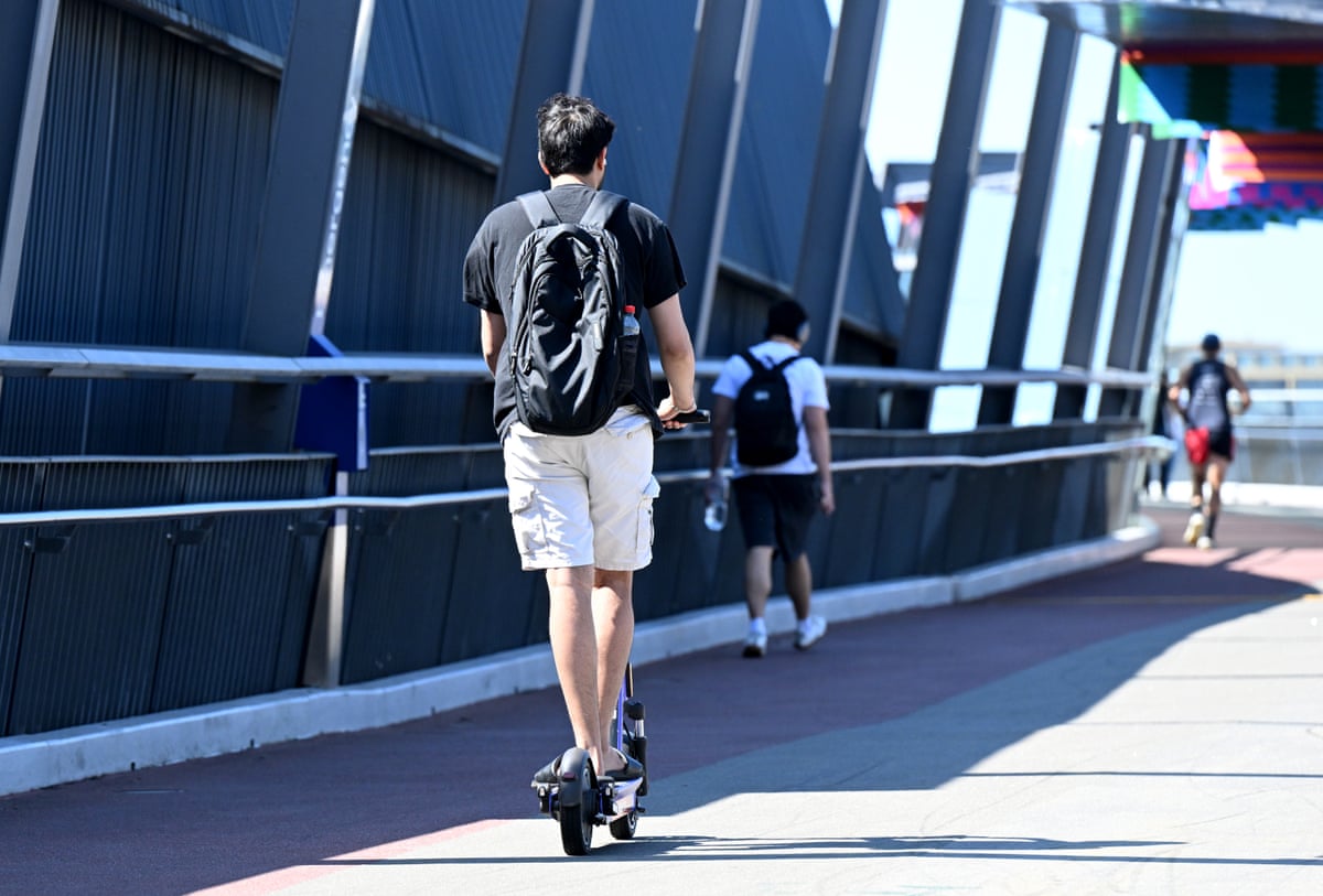 An e-scooter rider in Brisbane