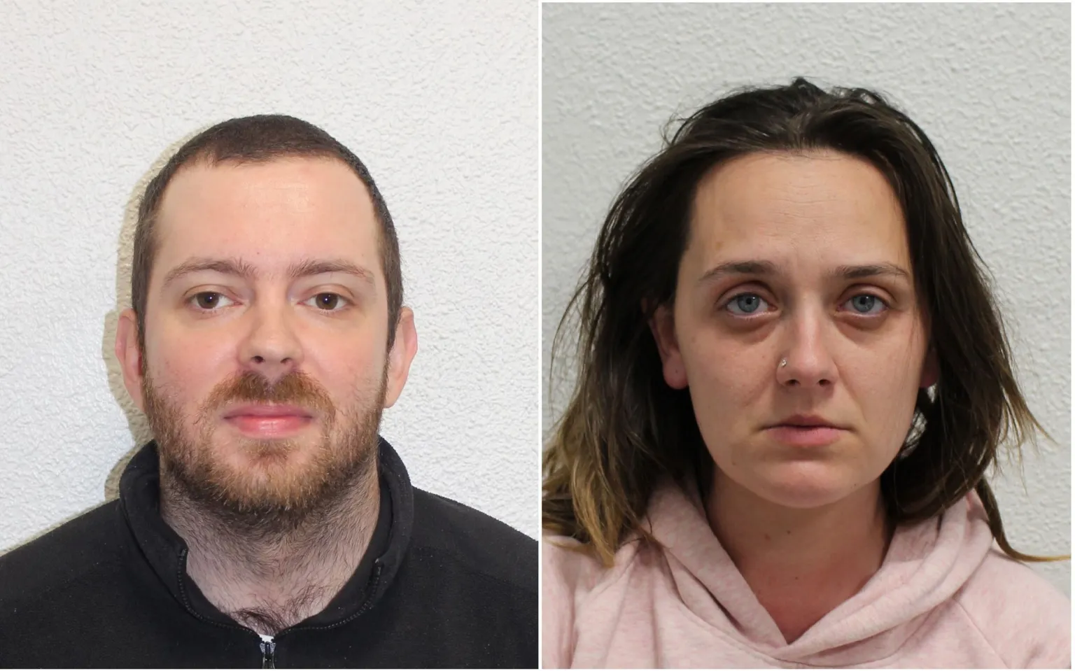 Met Police Mughshot of Scott O'Connor and Zoe Coutts