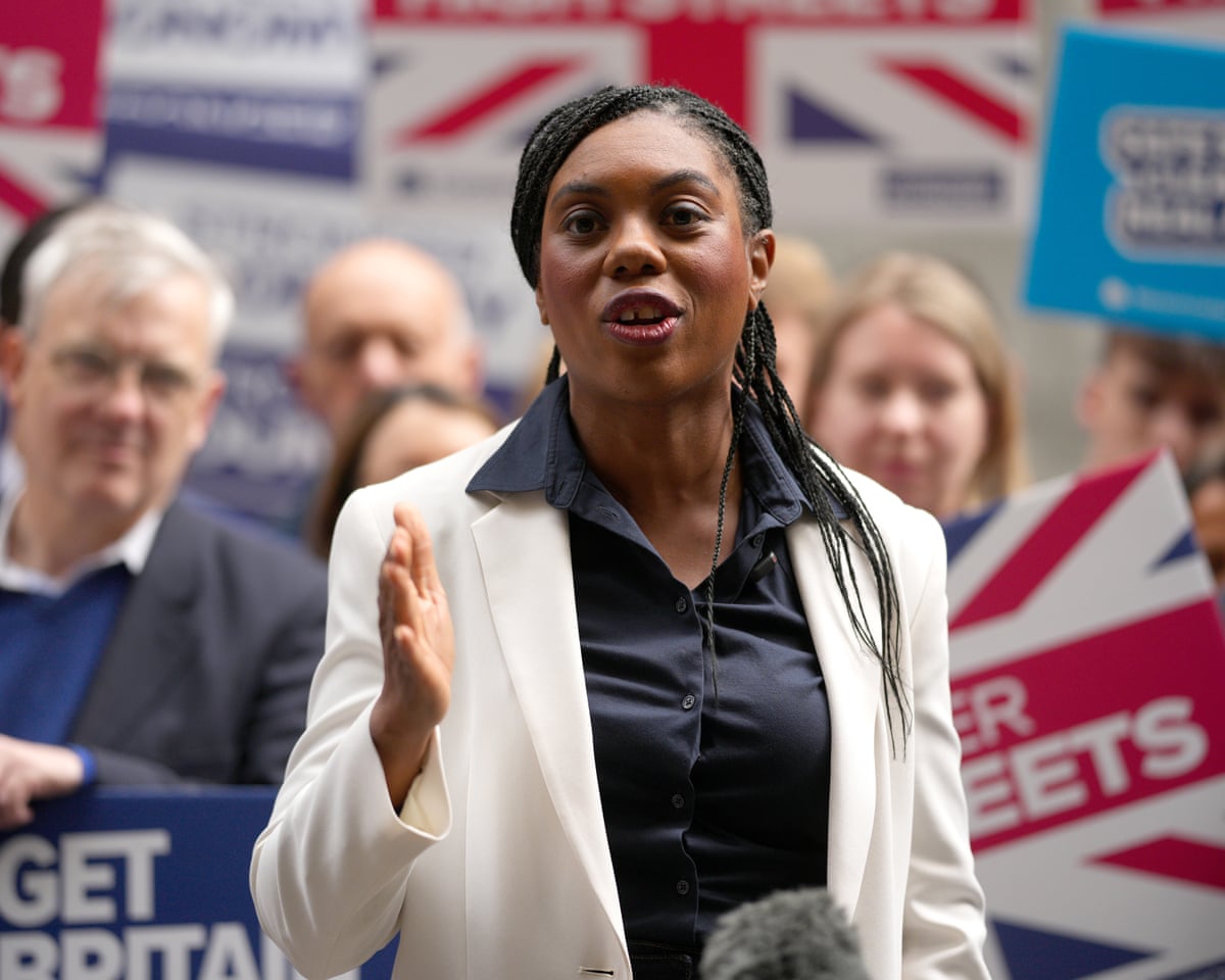 Kemi Badenoch speaking outside Westminster city hall 