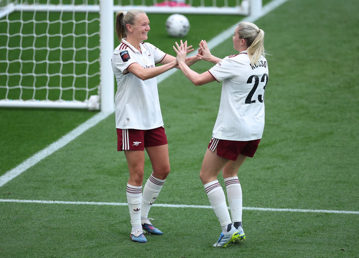 Frida Leonhardsen-Maanum and Alessia Russo have scored for Arsenal at Villa Park this afternoon.