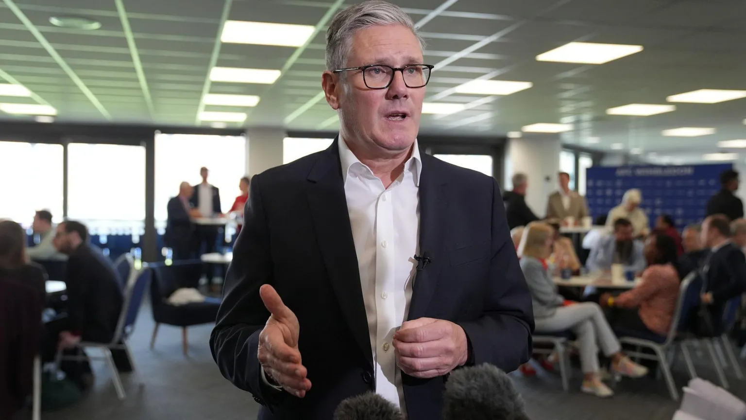  Sir Keir Starmer gives an interview in south London on Saturday. 