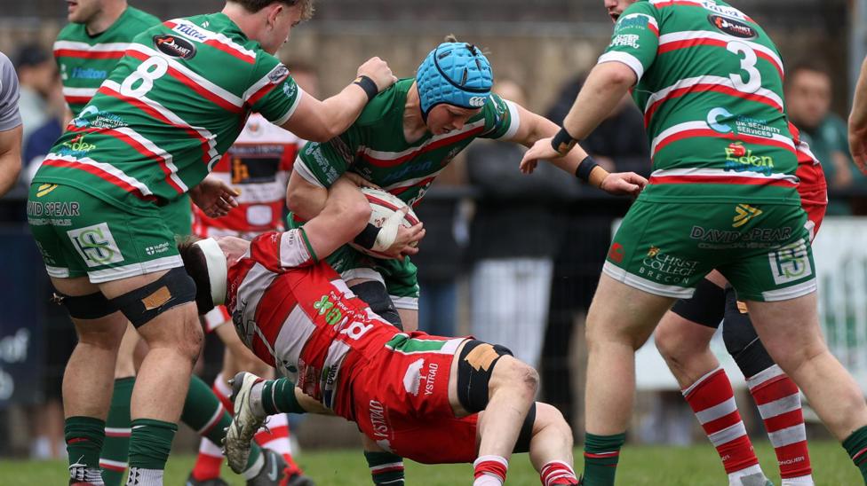 Sion Parry carries the ball for Ebbw Vale against Llandovery