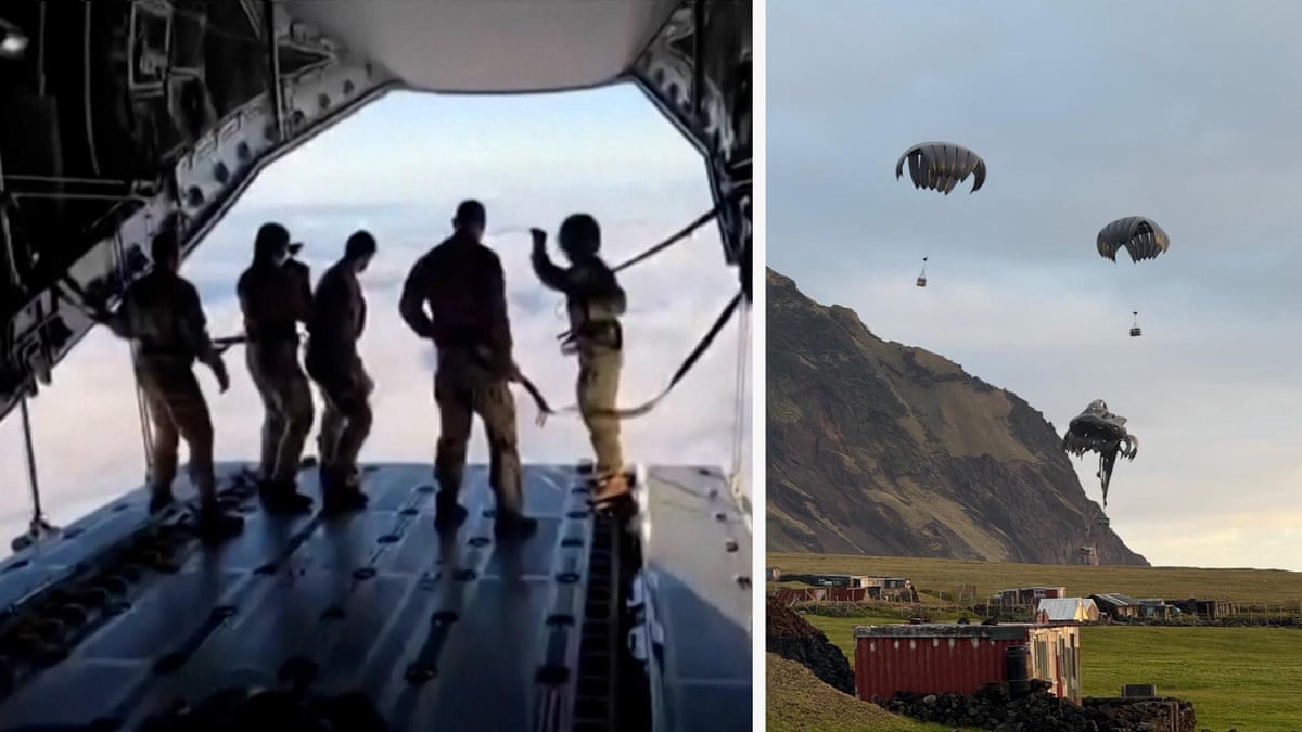 Army parachutes on to Tristan da Cunha to attend suspected hantavirus case – video