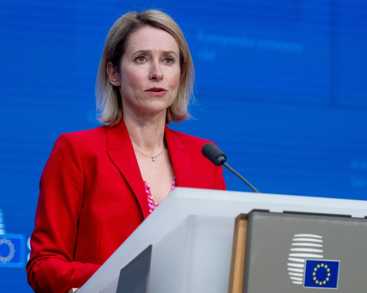 EU foreign policy chief Kaja Kallas speaks in Brussels, Belgium.