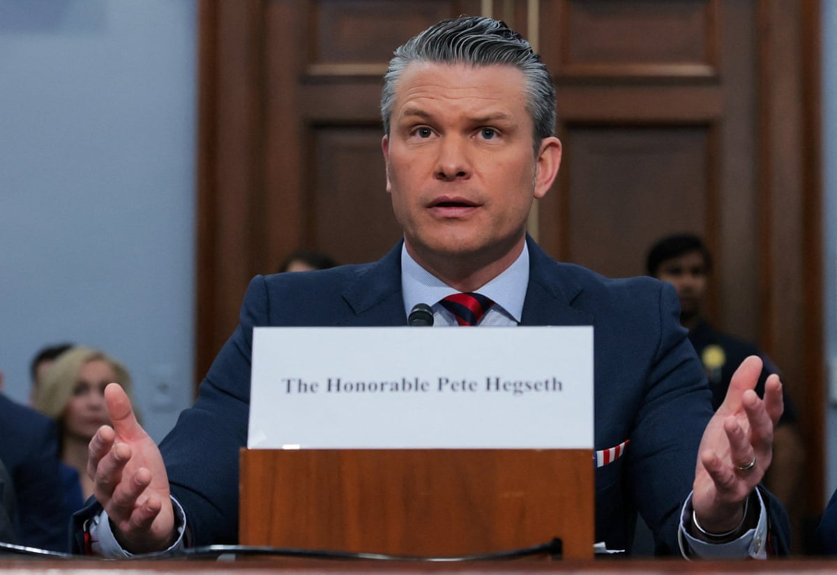 Pete Hegseth speaking before the House appropriations subcommittee on defence.