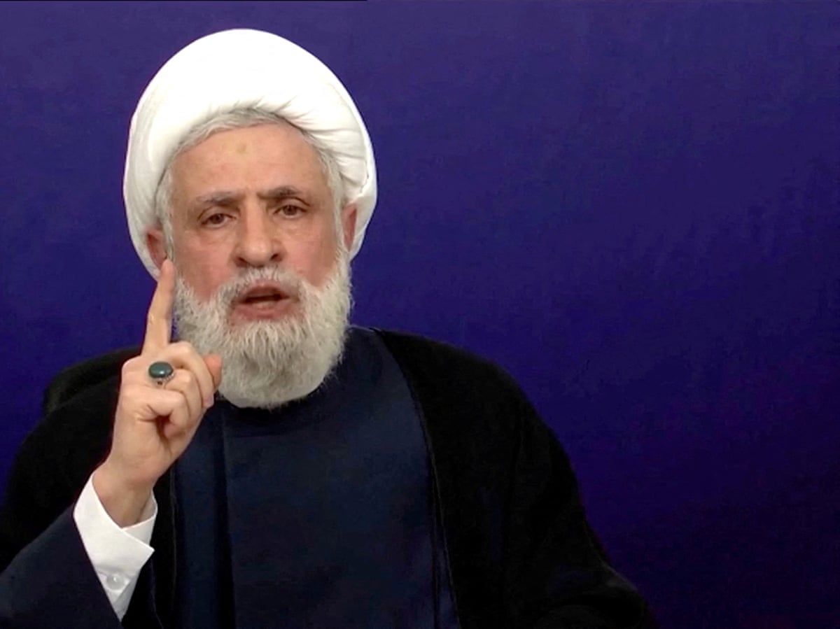Hezbollah chief Naim Qassem said the Lebanese militant group’s weapons arsenal isn’t part of the negotiations with Israel.