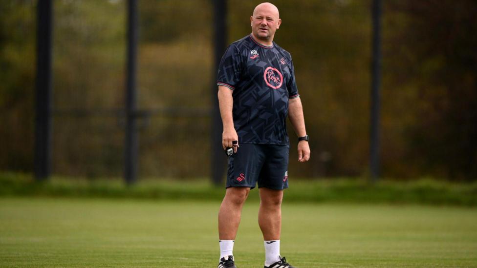 Kristian O'Leary during Swansea training