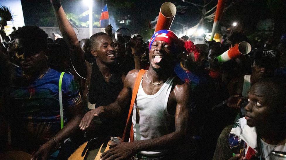 Fans celebrate on the streets of Port-au-Prince after Haiti qualify for the 2026 World Cup