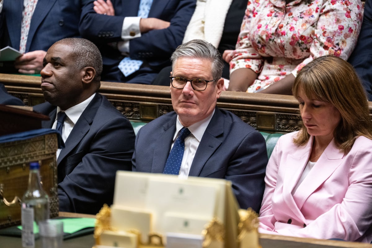 David Lammy, Keir Starmer and Rachel Reeves in the House of Commons