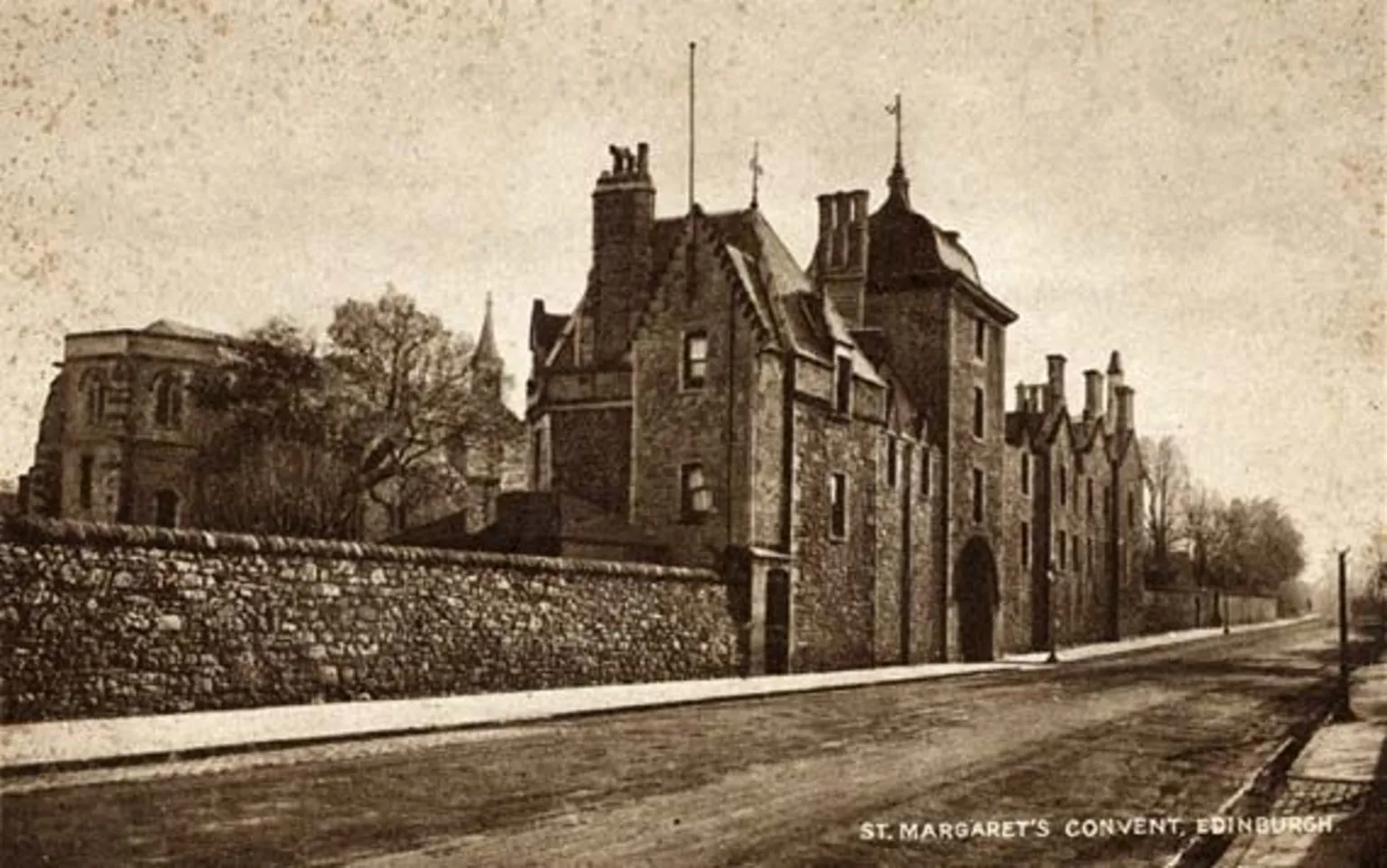 Edinphoto website A black and white image of an old walled building