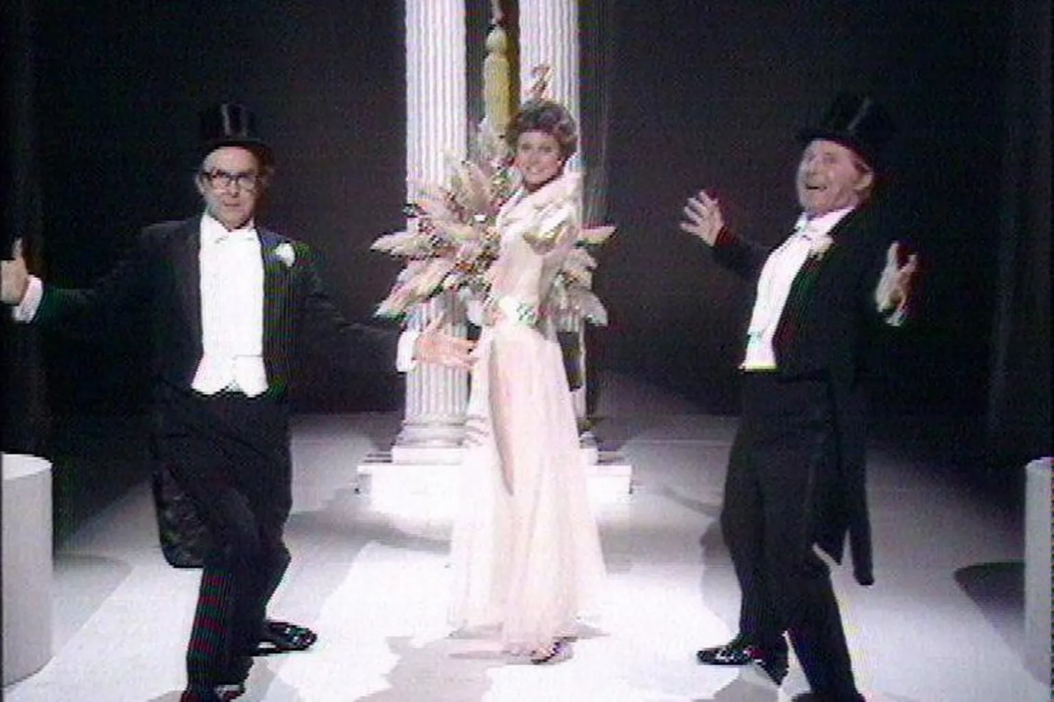 Angela Rippon dances with Ernie Wise & Eric Morecambe on the 1976 Morecambe and Wise Christmas show