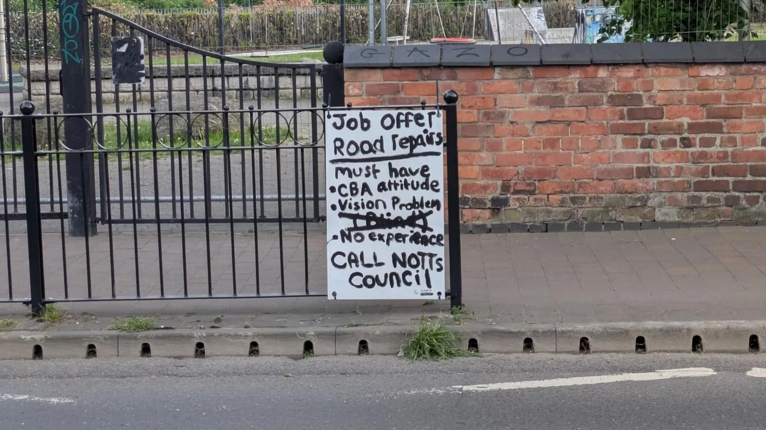 Sign in Victoria Road in Netherfield