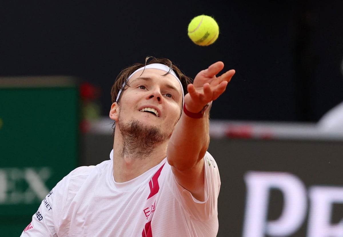 Alexander Bublik serves during his match against Learner Tien at the Italian Open last weekend