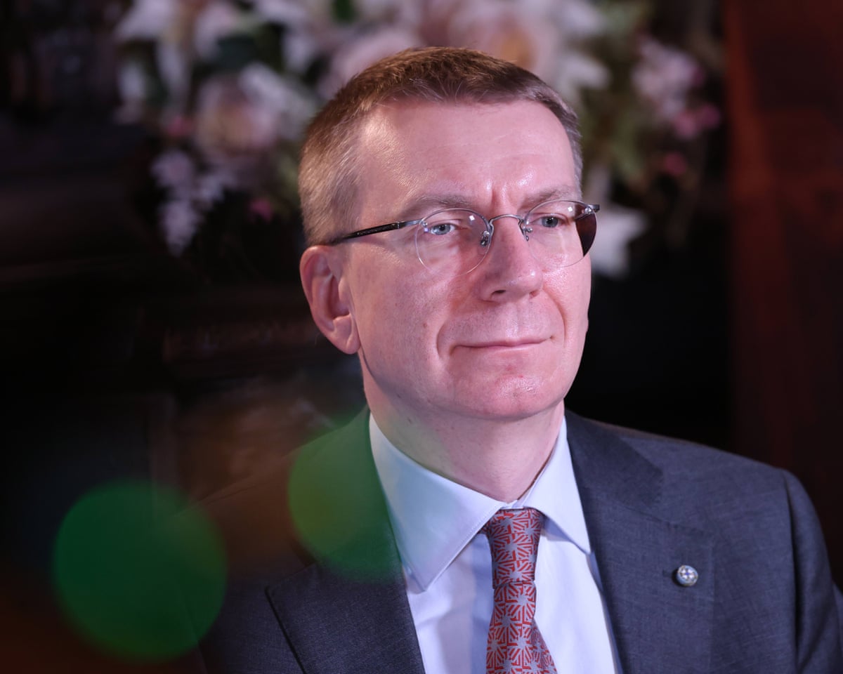 Latvia’s president Edgars Rinkevics pictured during a Bloomberg Television interview in Riga, Latvia.