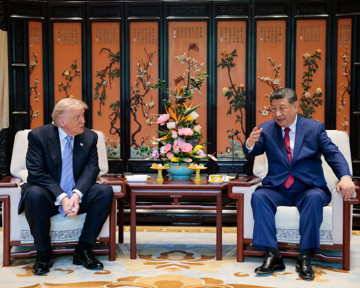 Trump and Xi speaking in the Zhongnanhai leadership compound in Beijing