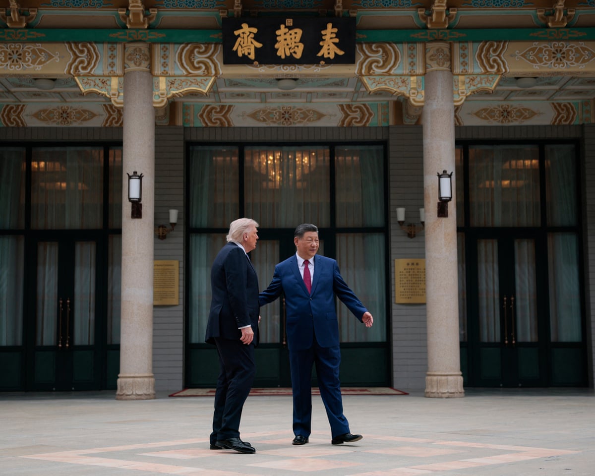 Donald Trump and Xi Jinping in the walled-off Zhongnanhai compound in Beijing on Friday