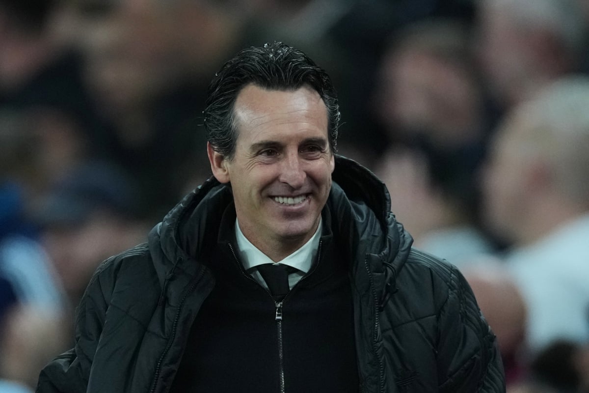 Unai Emery smiles after the match between Aston Villa and Liverpool