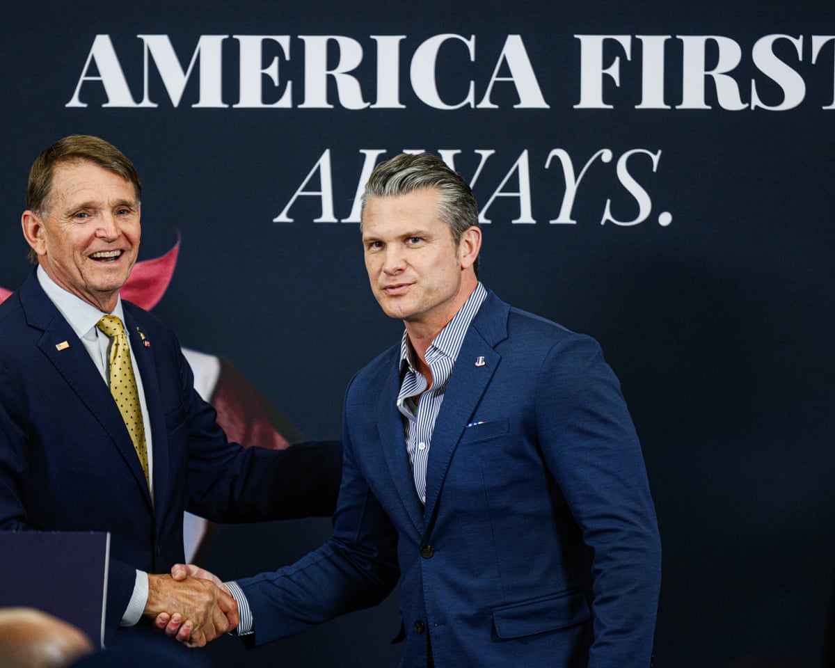 Ed Gallrein, left, with Pete Hegseth at their event last night in Hebron, Kentucky