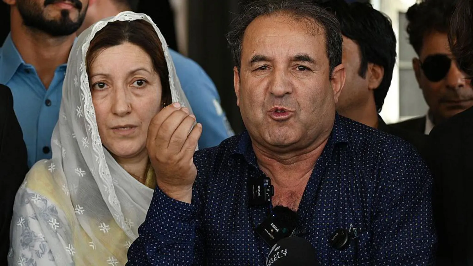  Parents of Pakistani TikTok influencer Sana Yousaf, who was killed for rejecting a man's proposal, address the media after a verdict outside the court in Islamabad on May 19, 2026