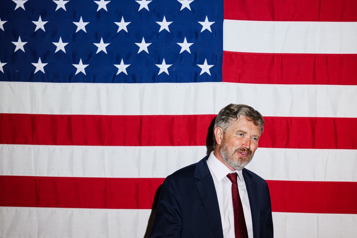 Thomas Massie speaks with supporters after his concession speech in Hebron, Kentucky.