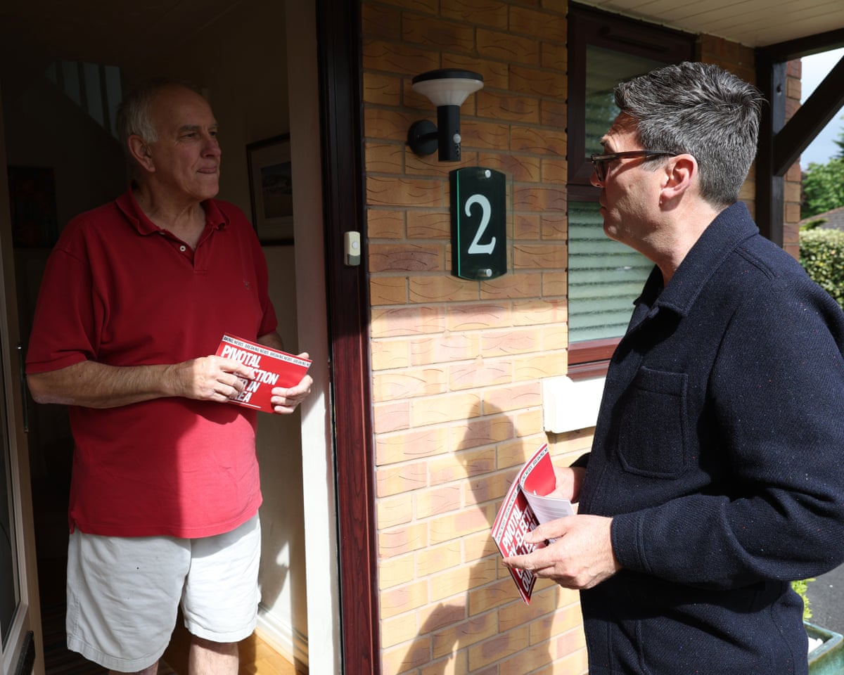 Andy Burnham out canvassing ahead of the byelection