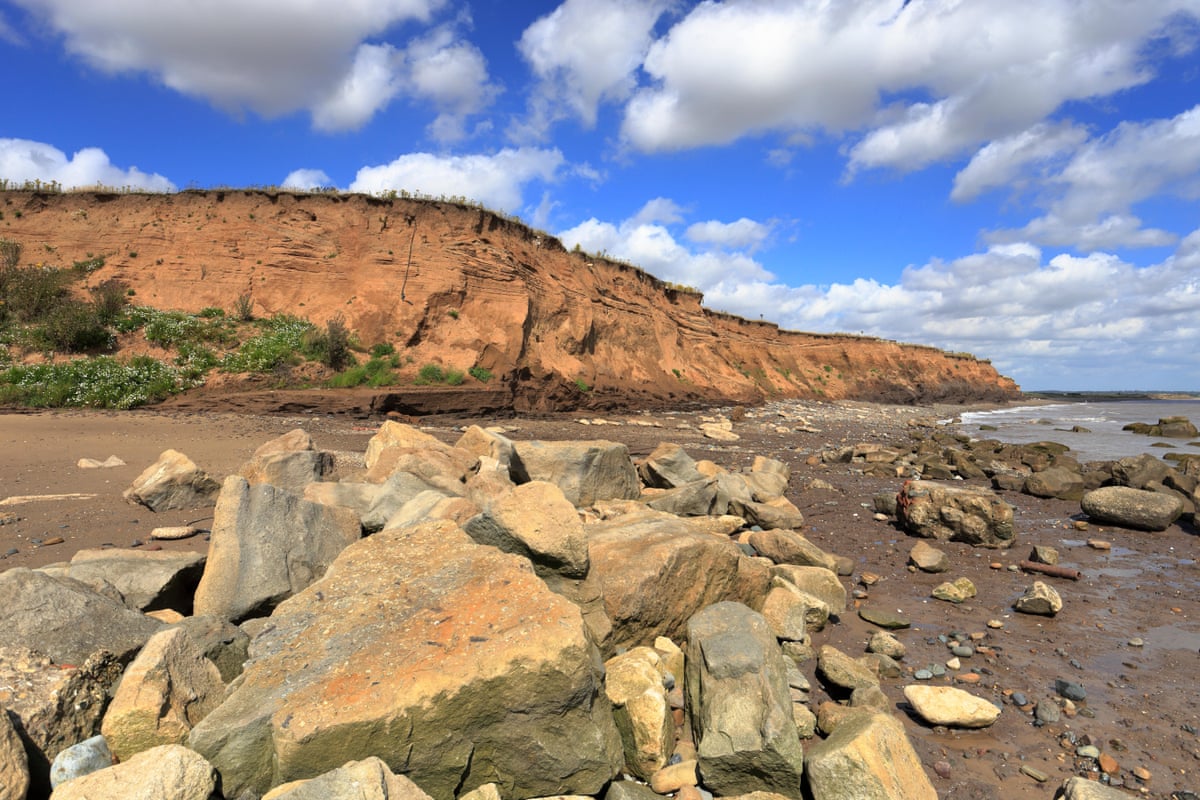 Barmston cliffs on the Holderness coast, East Yorkshire, England, UK