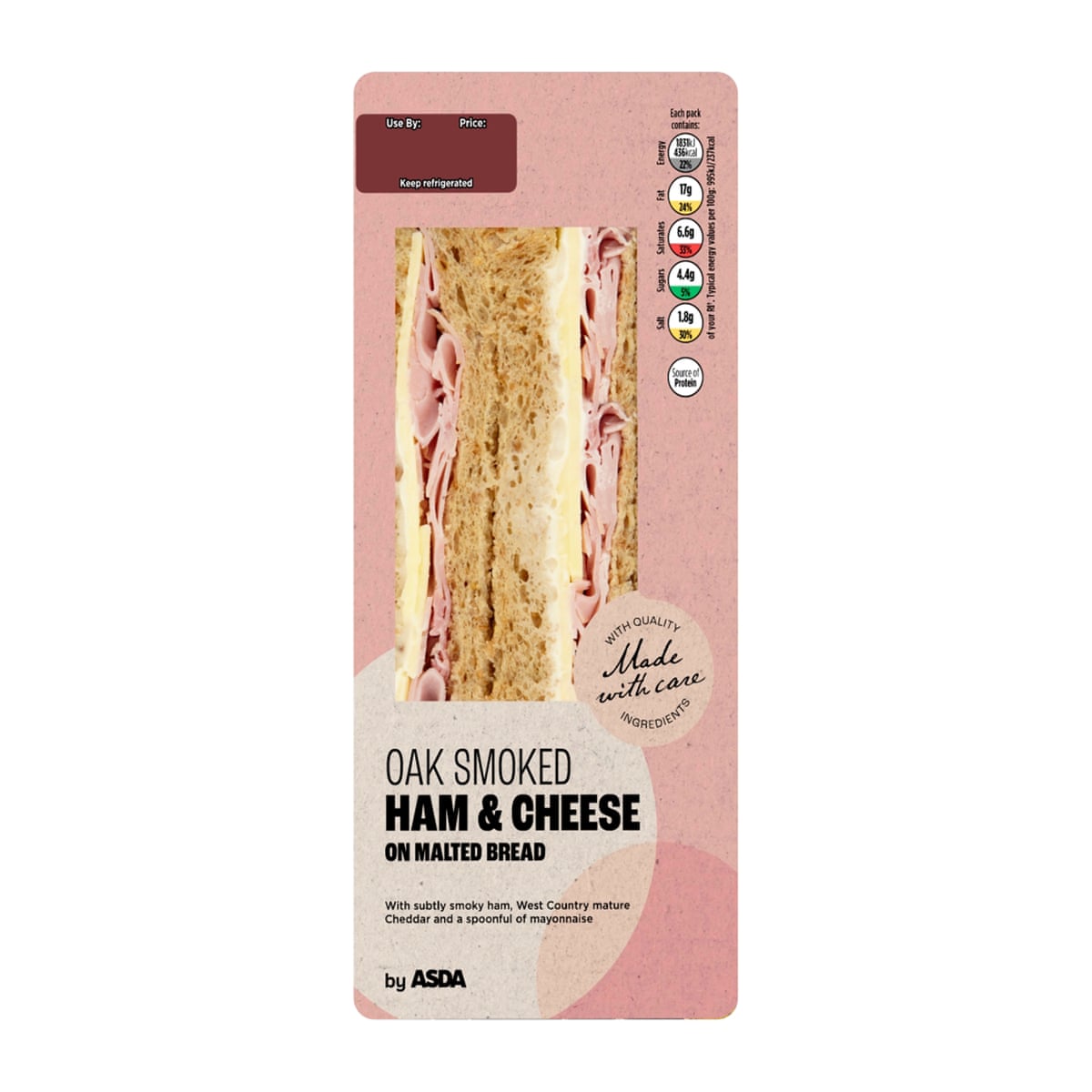 Asda oak-smoked ham and cheese sandwich