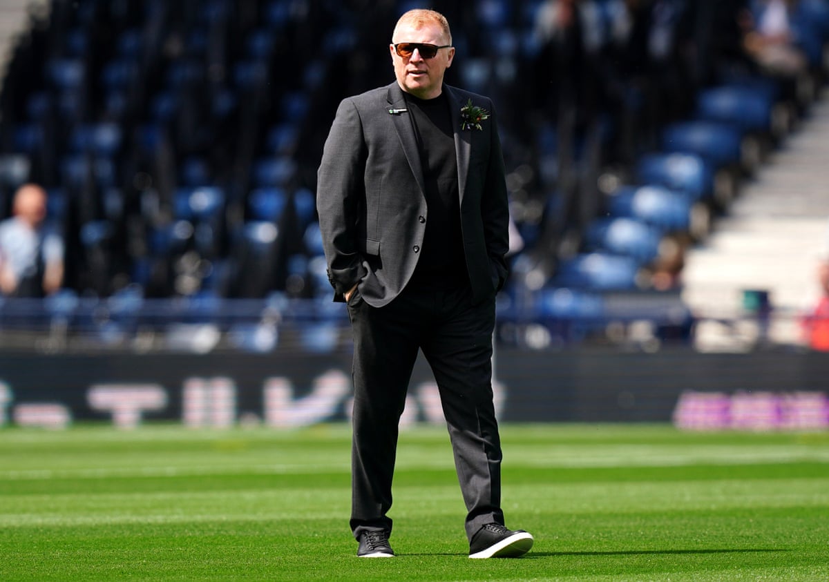 Dunfermline head coach Neil Lennon surveys the scene at Hampden Park ahead of the Scottish Cup final.