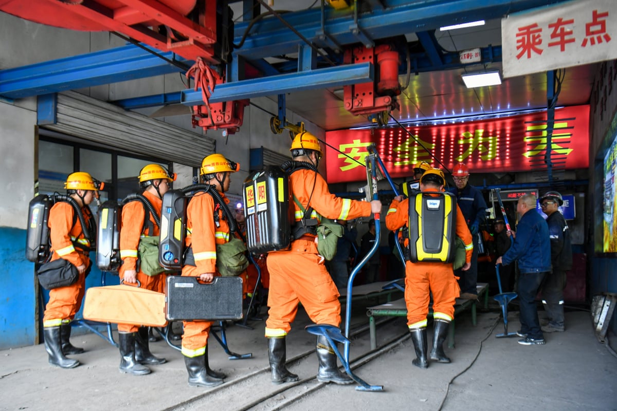 Rescue workers preparing to enter the mine.