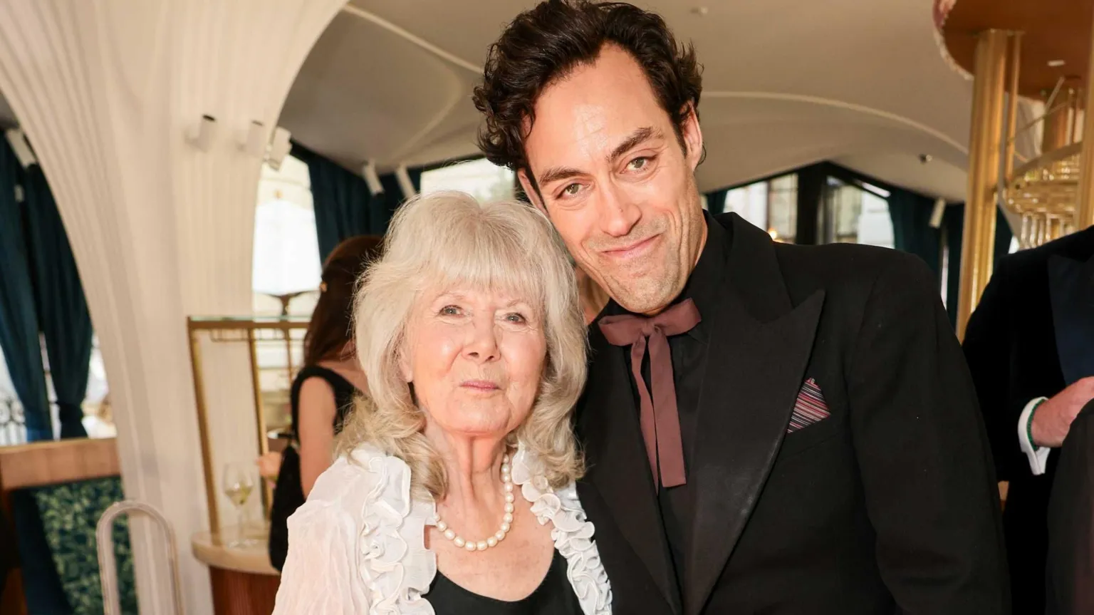 Max Cisotti/Dave Benett/ Dame Jilly Cooper and Alex Hassell attend the Disney+ BAFTA TV Awards Reception at Raffles Hotel on May 11, 2025 in London, England. 