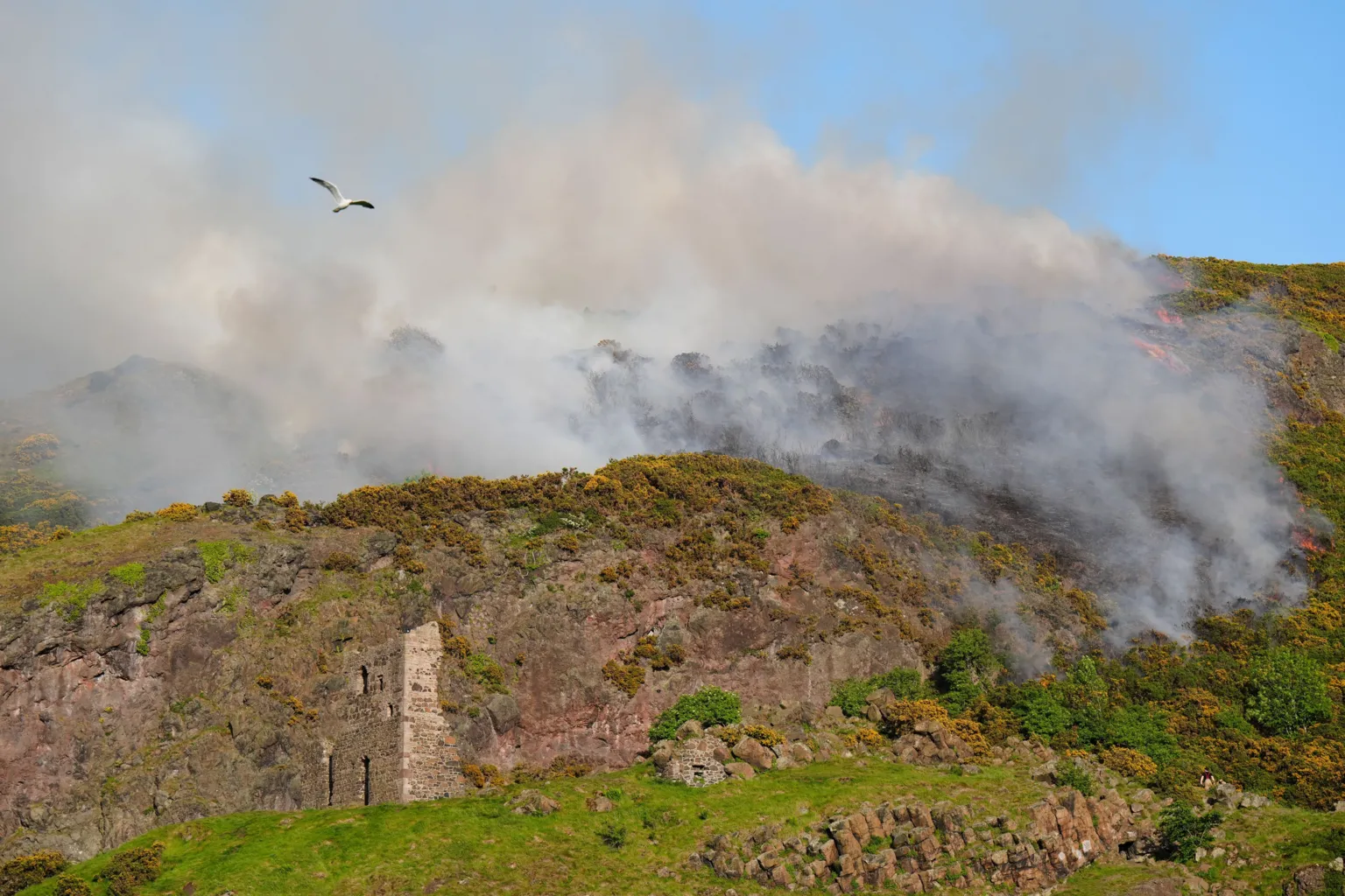 smoke coming off the hill