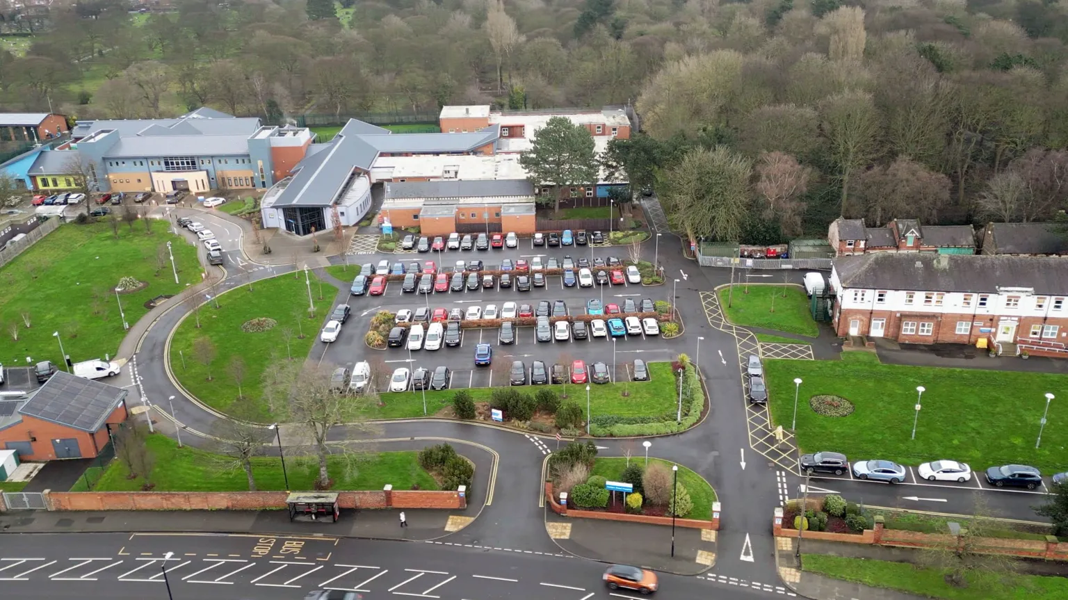 Ariel shot of West Lane Hospital, since re-named Acklam Road Hospital.