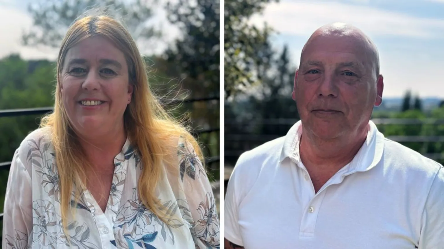 A composite image of Nottingham attacks survivors Sharon Miller and Wayne Birkett