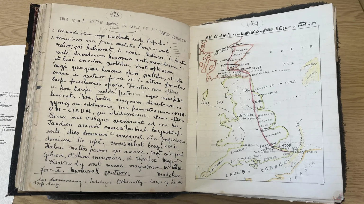 A book with writing and illustrations