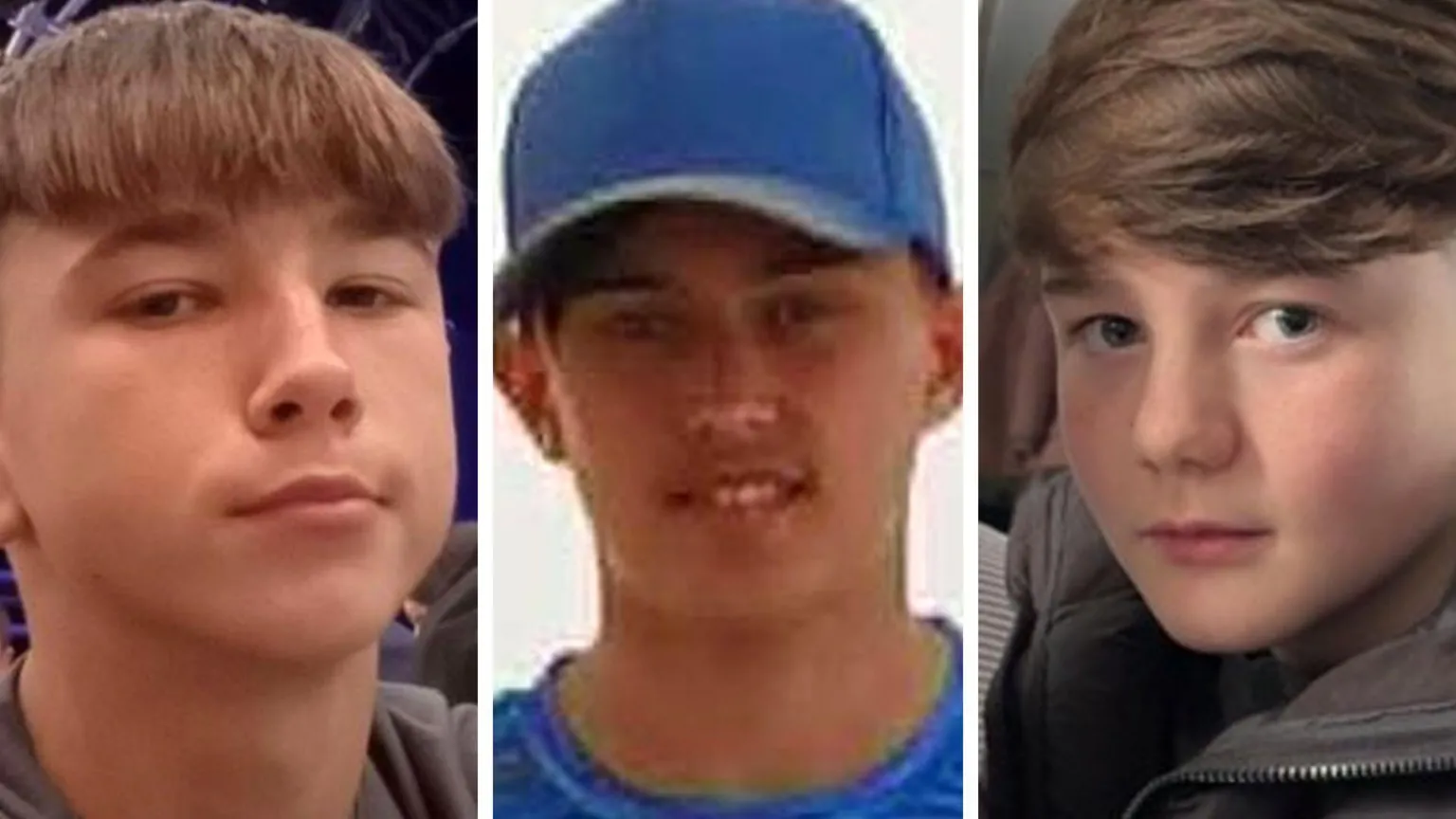 Supplied A split picture of Declan Sawyer, Reco Puttock and Junior Slater