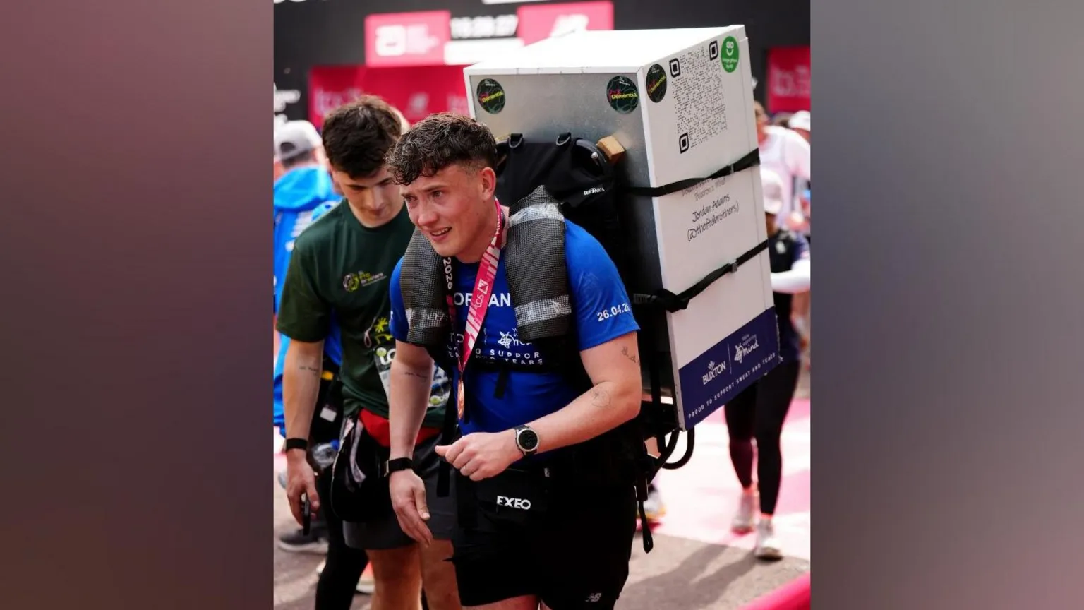  The FTD Brothers at the finish line after the 2026 TCS London Marathon. 