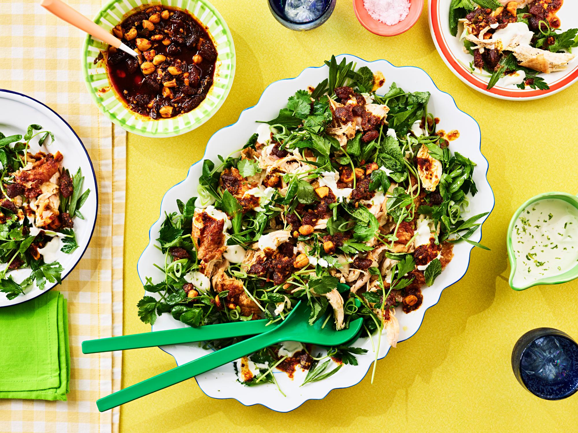 Vadouvan coronation chicken salad with lime yoghurt