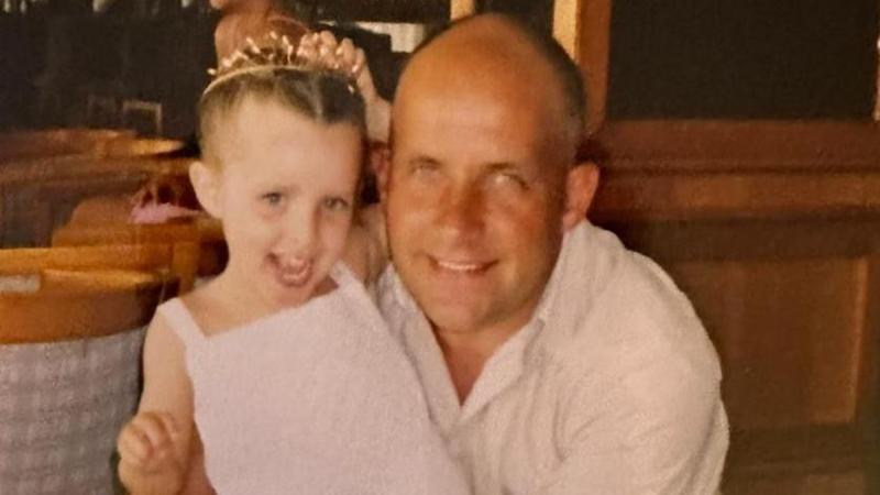 Ella Toone as a child with her dad