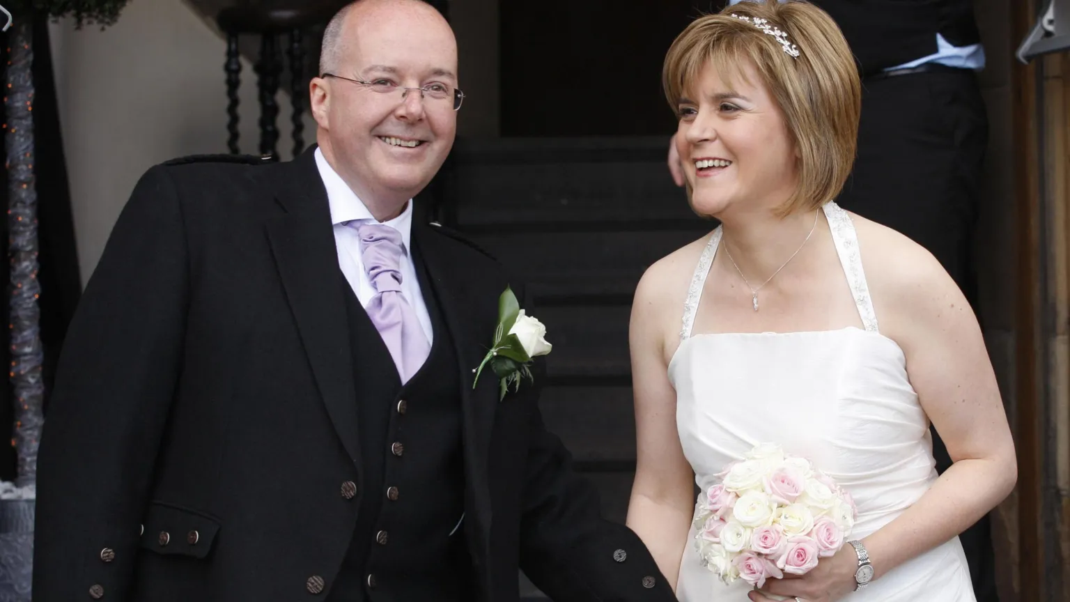 Deputy First Minister Nicola Sturgeon with her new husband Peter Murrell following their wedding…