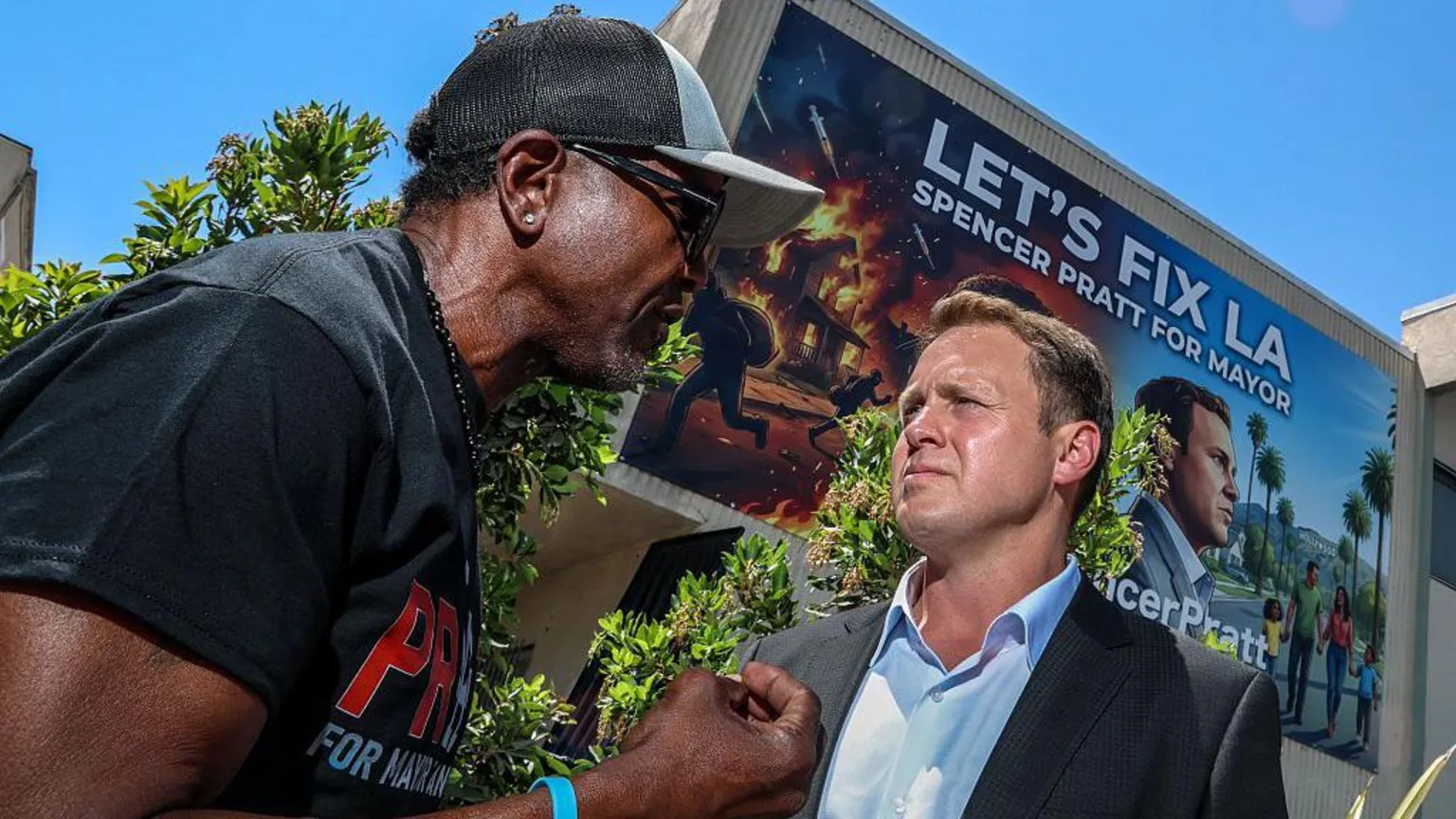 Los Angeles Times via LA Mayoral candidate Spencer Pratt hosts a campaign 