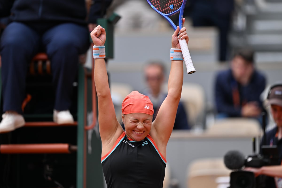 Diana Shnaider celebrates victory after her quarter-final victory over Aryna Sabalenka.
