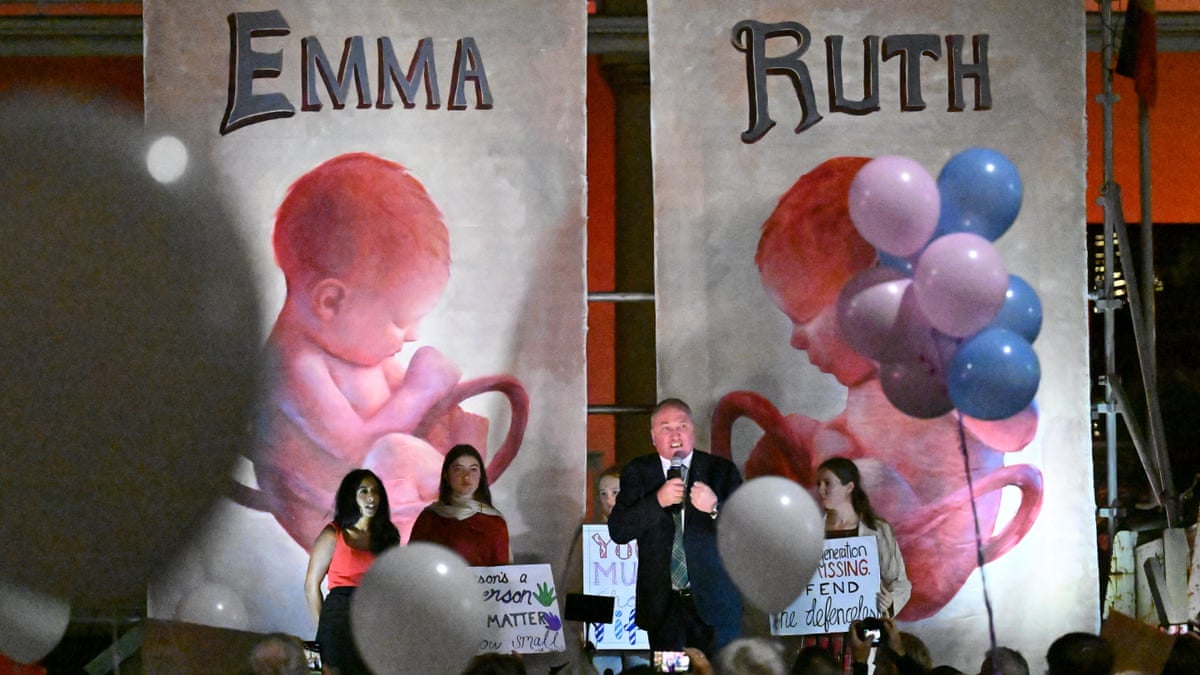 ‘I’m seeing what I saw in the US’: hundreds attend anti-abortion rally in Sydney – video