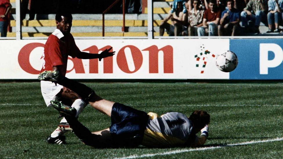 Juan Cayasso beat Jim Leighton to earn Costa Rica a shock win over Scotland 