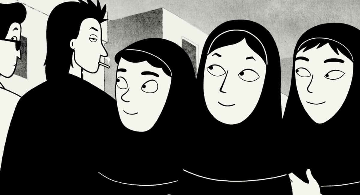 a scene from the 2007 film adaptation of Persepolis.
