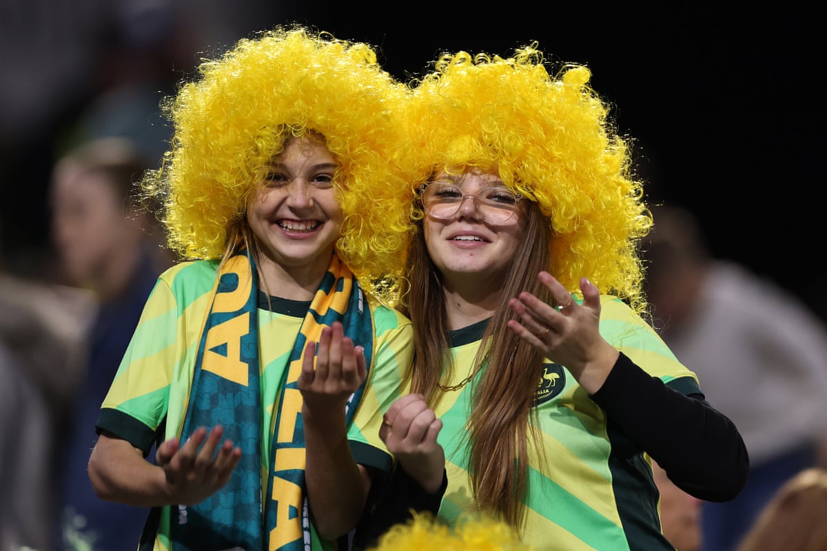 Fans show their support ahead of the Matildas friendly against Mexico at McDonald Jones Stadium