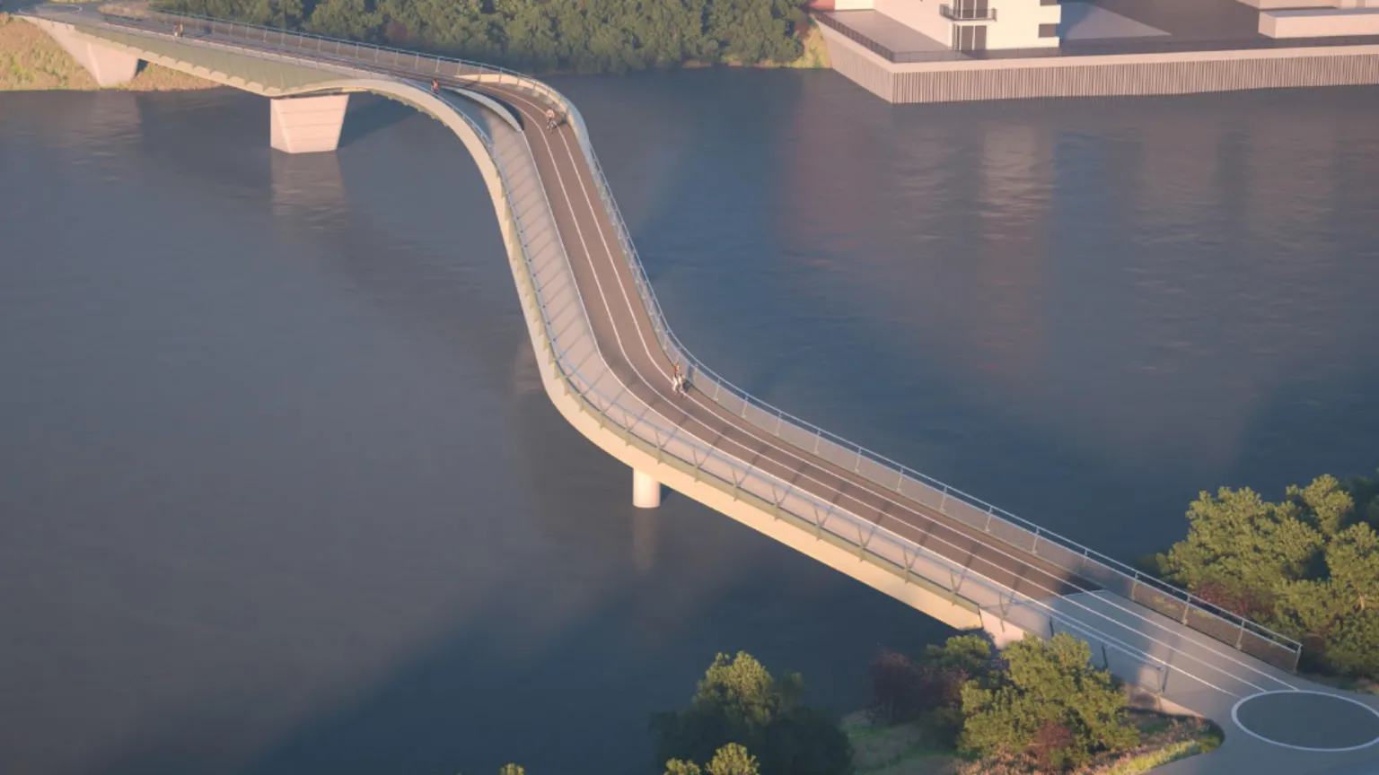 Cardiff council Artist's impression of a bridge across the River Taff